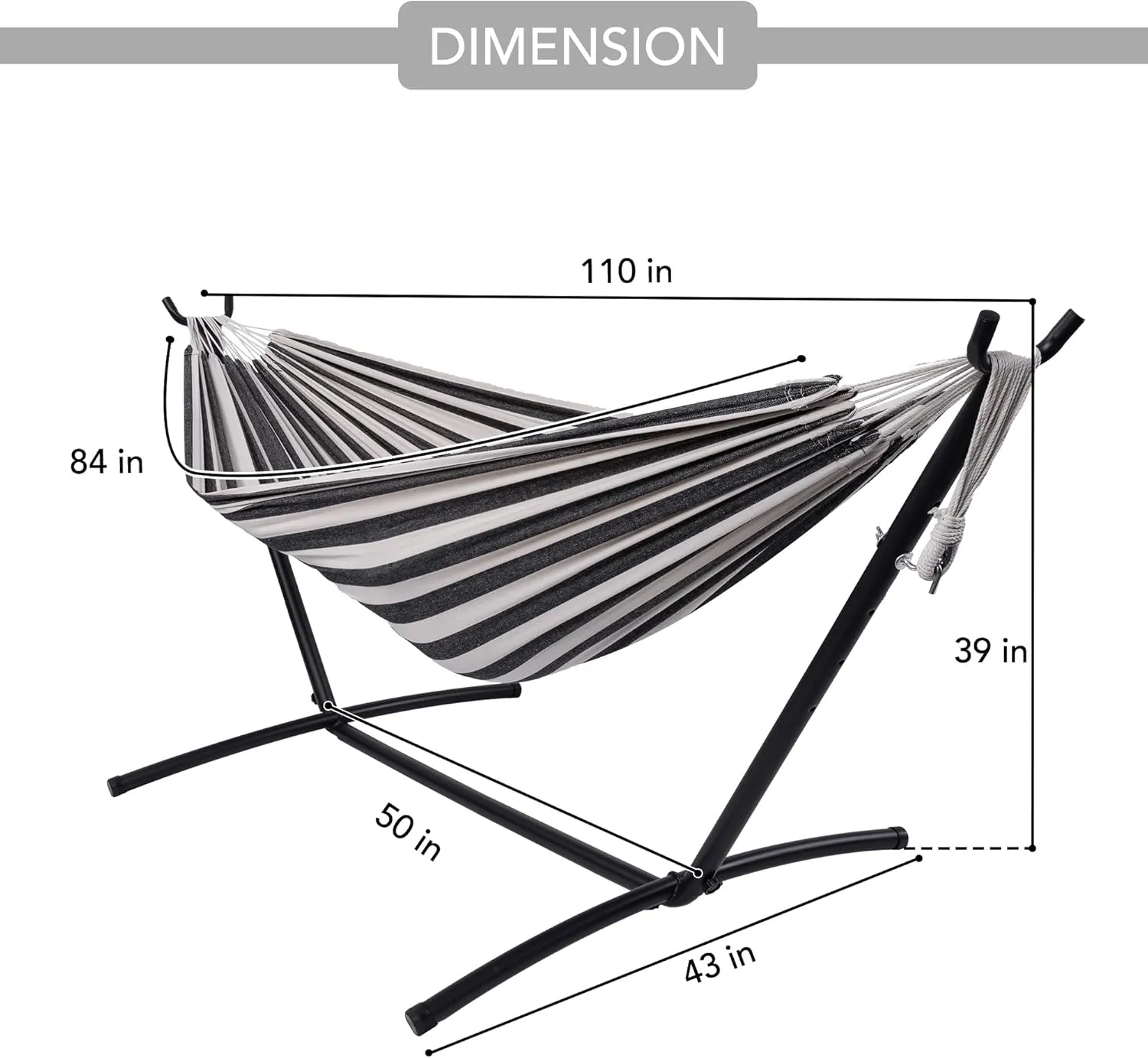 Hammock with Stand for Outside, Heavy Duty Space Saving Steel Stand with 450 lb Capacity,Double Hammock with Portable Carrying Bag, Hamacas para Adultos for Outdoors, Patio, Garden, Yard