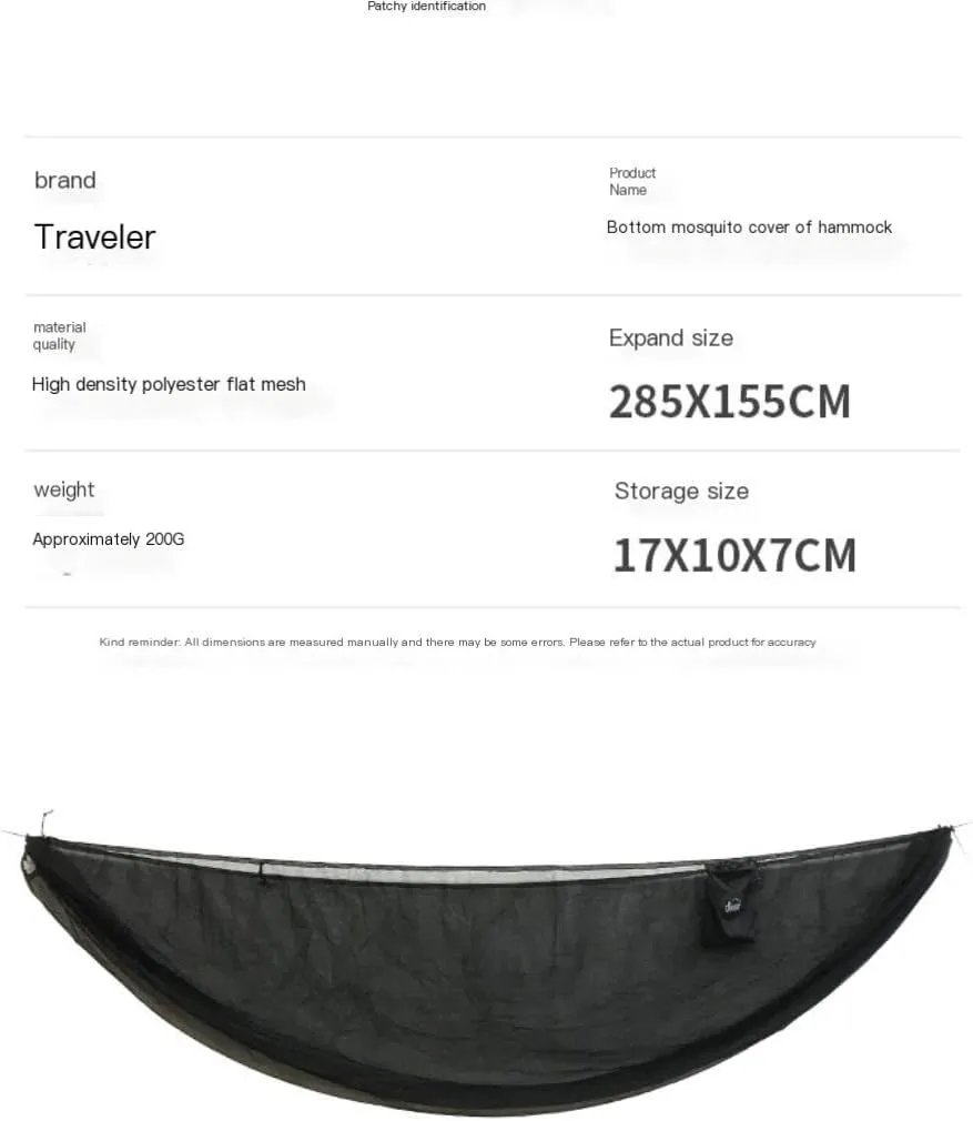 Hammocks Bottom Anti-Mosquito Cover Outdoor Hammock Detachable Mosquito Net Camping Hammock Anti-Mosquito Net Camping Hammocks