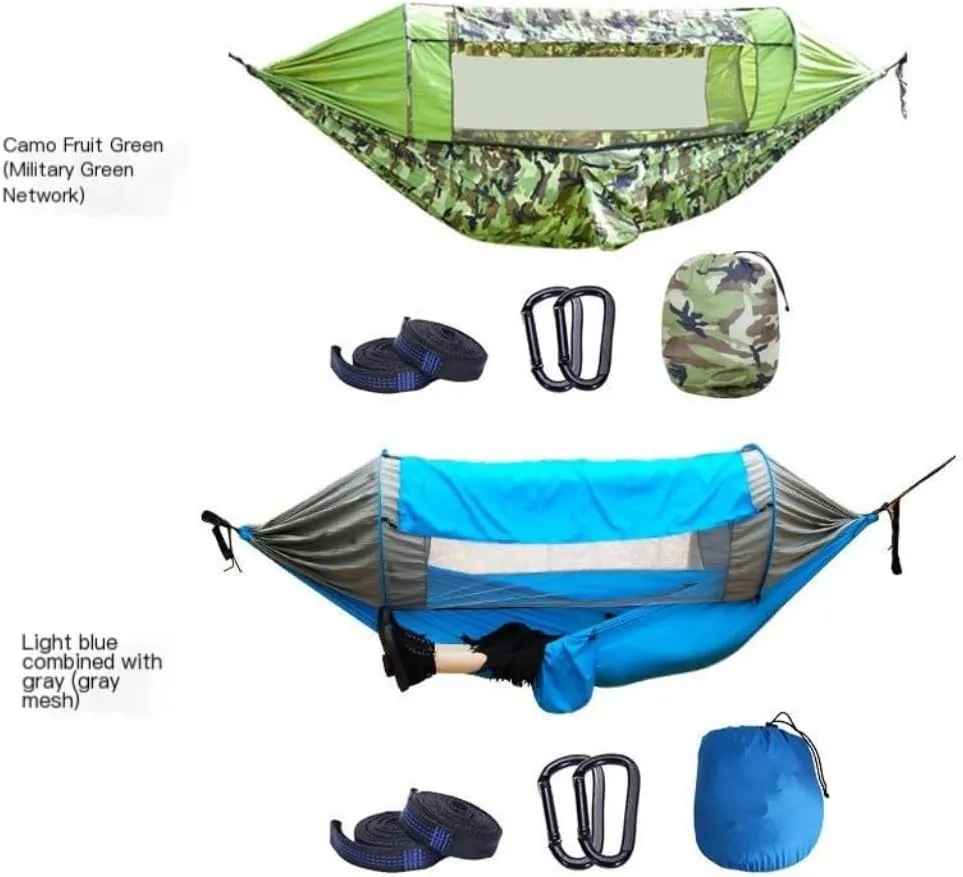 Hammocks Canopy Mosquito Net Hammock Set Tent Parachute Cloth Camping Automatic Anti-Mosquito Mosquito Net Hammock Camping Hammocks