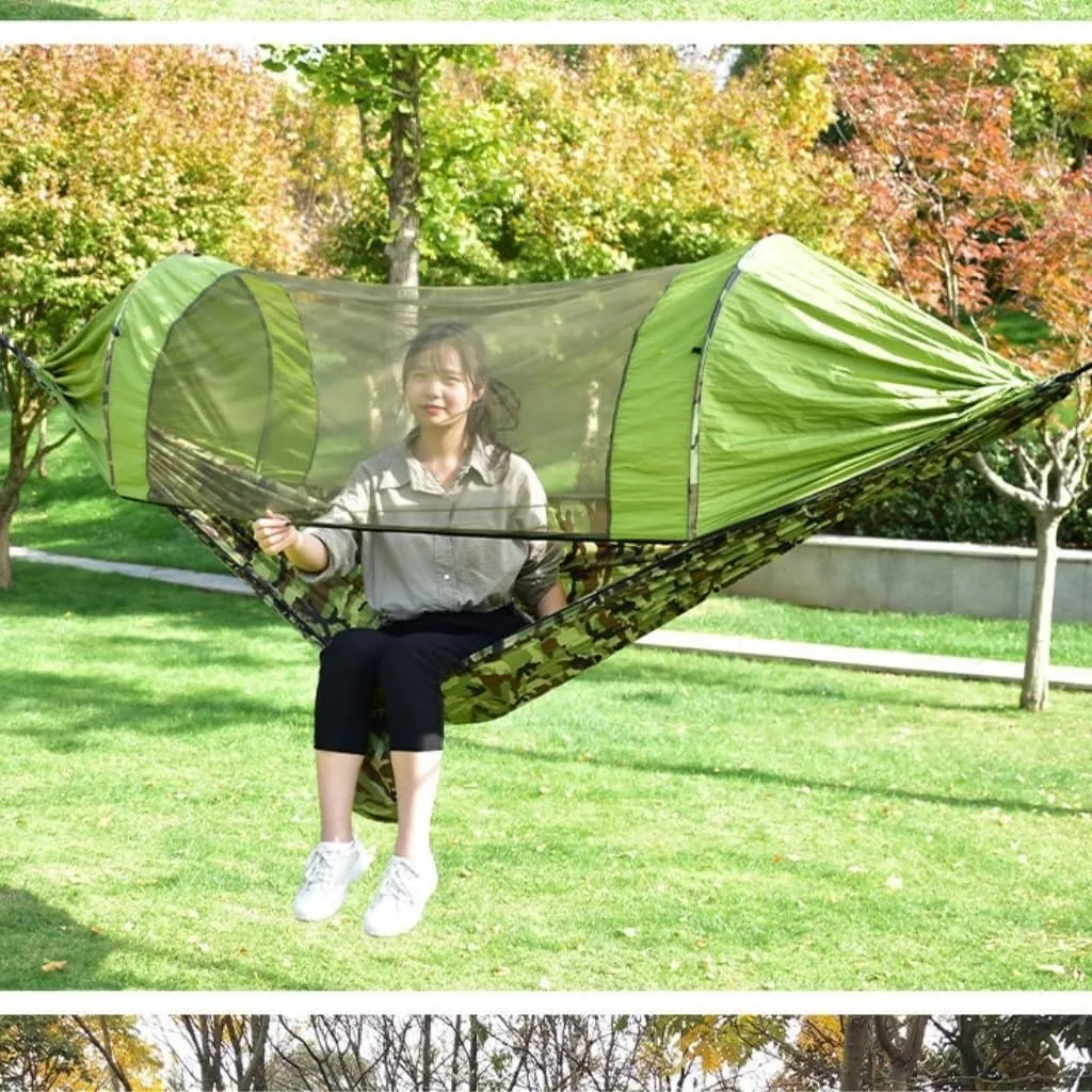 Hammocks Canopy Mosquito Net Hammock Set Tent Parachute Cloth Camping Automatic Anti-Mosquito Mosquito Net Hammock Camping Hammocks