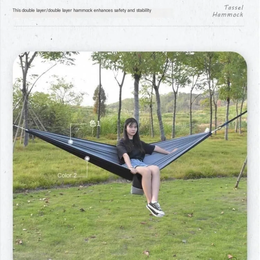 Hammocks Canopy Mosquito Net Hammock Set Tent Parachute Cloth Camping Automatic Anti-Mosquito Mosquito Net Hammock Camping Hammocks(A)