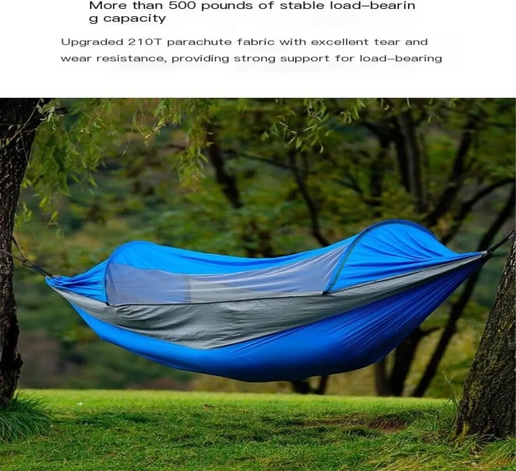 Hammocks Explorer Hammock Outdoor Camping Swing Anti-Rollover Anti-Mosquito Dormitory Adult Double Ultra-Light Camping Hammocks(Black)