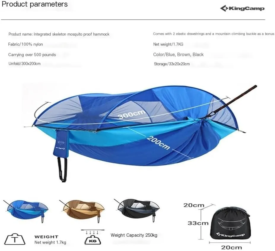 Hammocks Explorer Hammock Outdoor Camping Swing Anti-Rollover Anti-Mosquito Dormitory Adult Double Ultra-Light Camping Hammocks(Black)