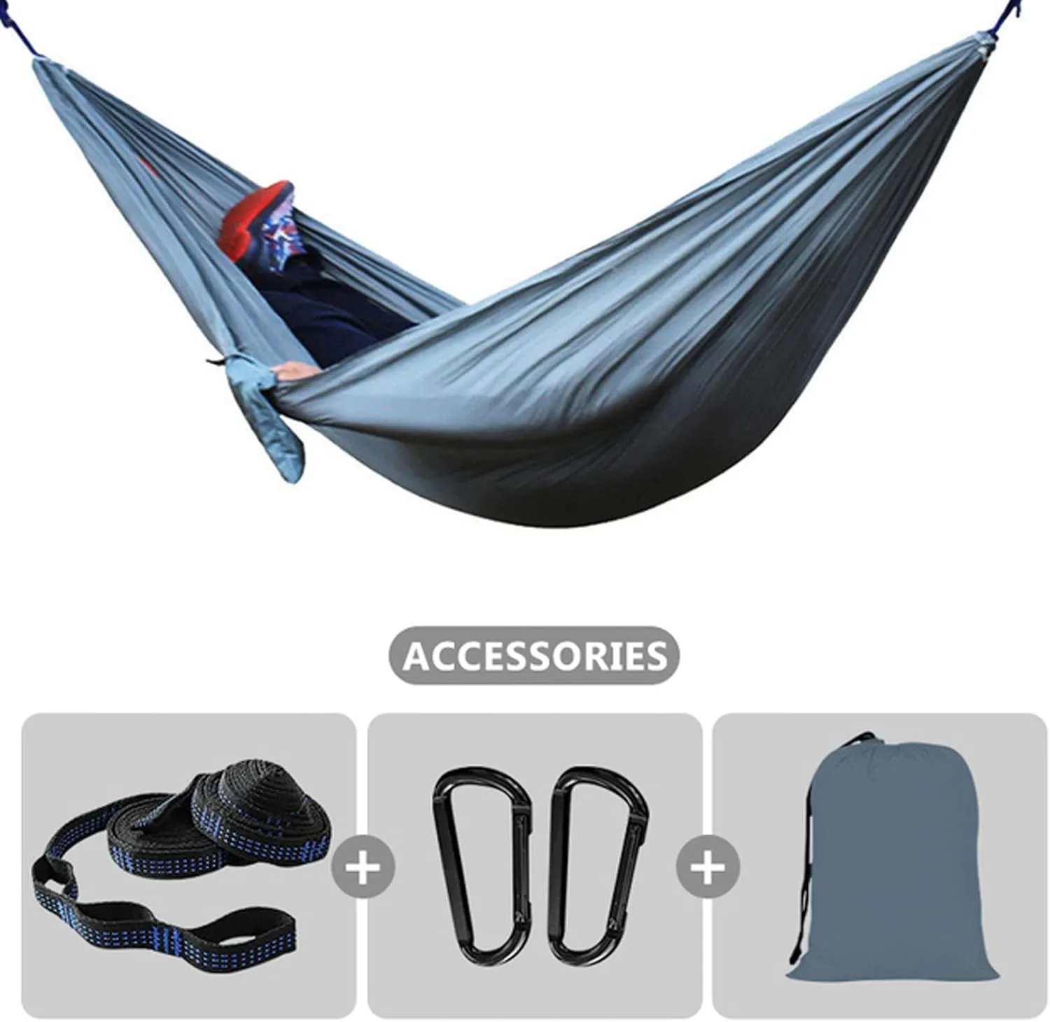 Hammocks Hammock Double Camping Hammock with Tree Strap Lightweight Portable 210T Nylon Hammock Swing Chair for Outdoor Hiking Travel Outdoor Hammock