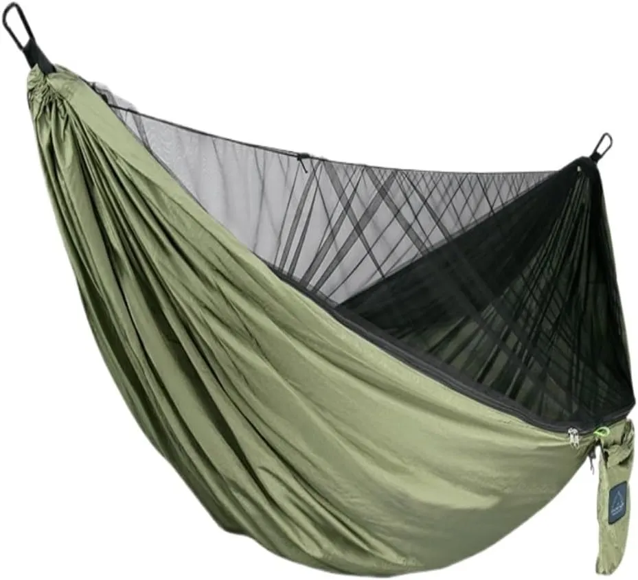 Hammocks Hammock Parachute Cloth Outdoor Anti-Rollover Camping Huwai Swing with Mosquito Net Net Bed Outdoor Adult Camping Hammocks(A)