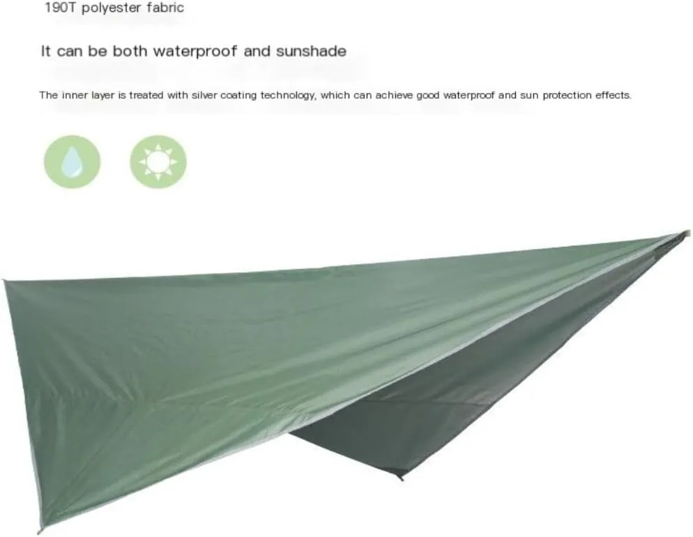 Hammocks Mosquito Net Hammock Canopy Set Outdoor Camping Quick Opening Hammock Plus Rainproof Sunshade Canopy Camping Hammocks(F)