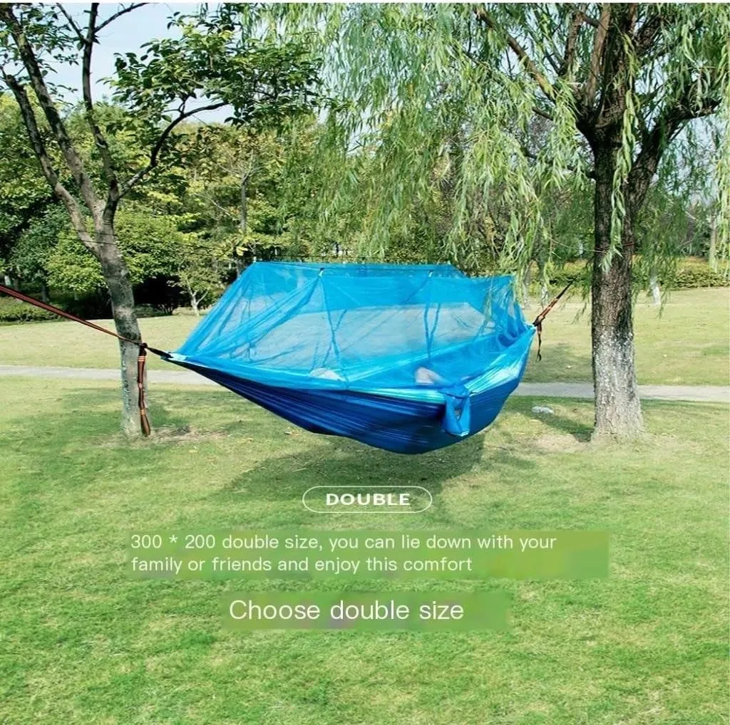 Hammocks Mosquito Net Hammock Double Outdoor Anti-Mosquito Parachute Cloth Swing Outdoor Sleeping Hanging Tree Camping Camping Hammocks(Green,Small)