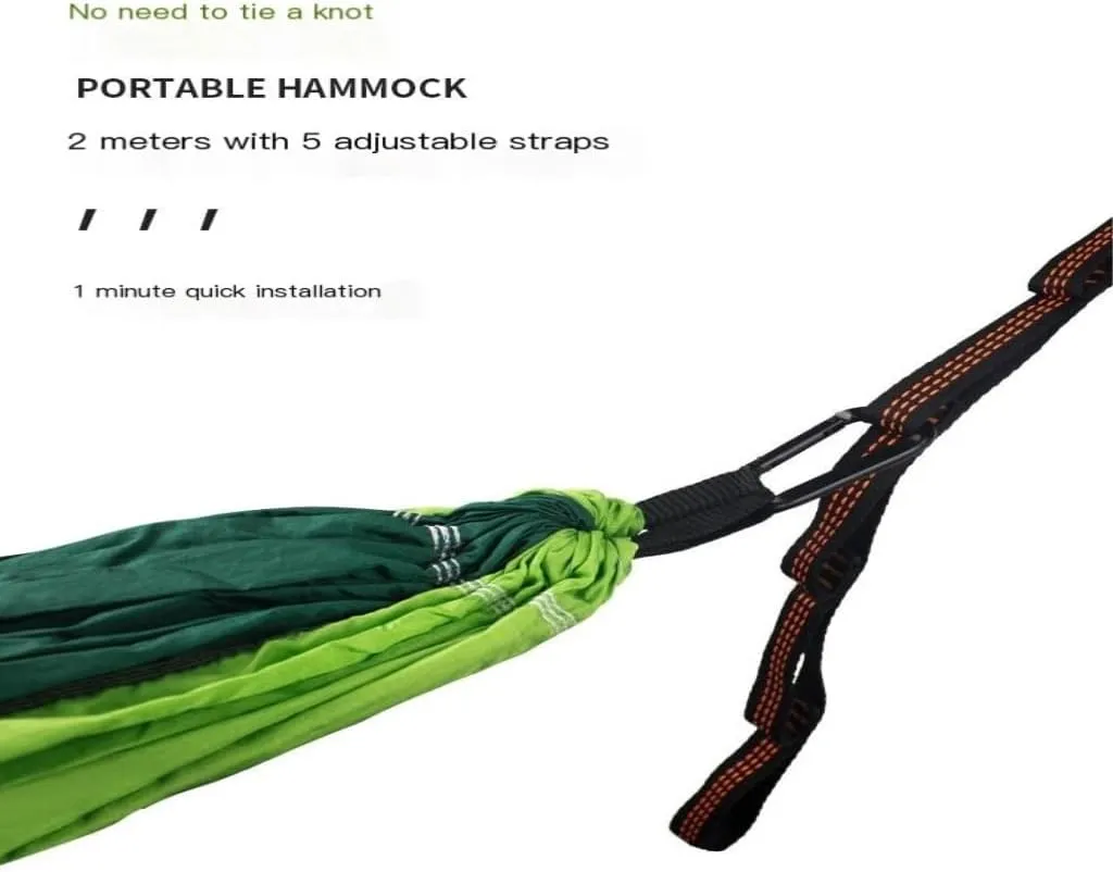 Hammocks Mosquito Net Hammock Double Outdoor Anti-Mosquito Parachute Cloth Swing Outdoor Sleeping Hanging Tree Camping Camping Hammocks(Green,Small)