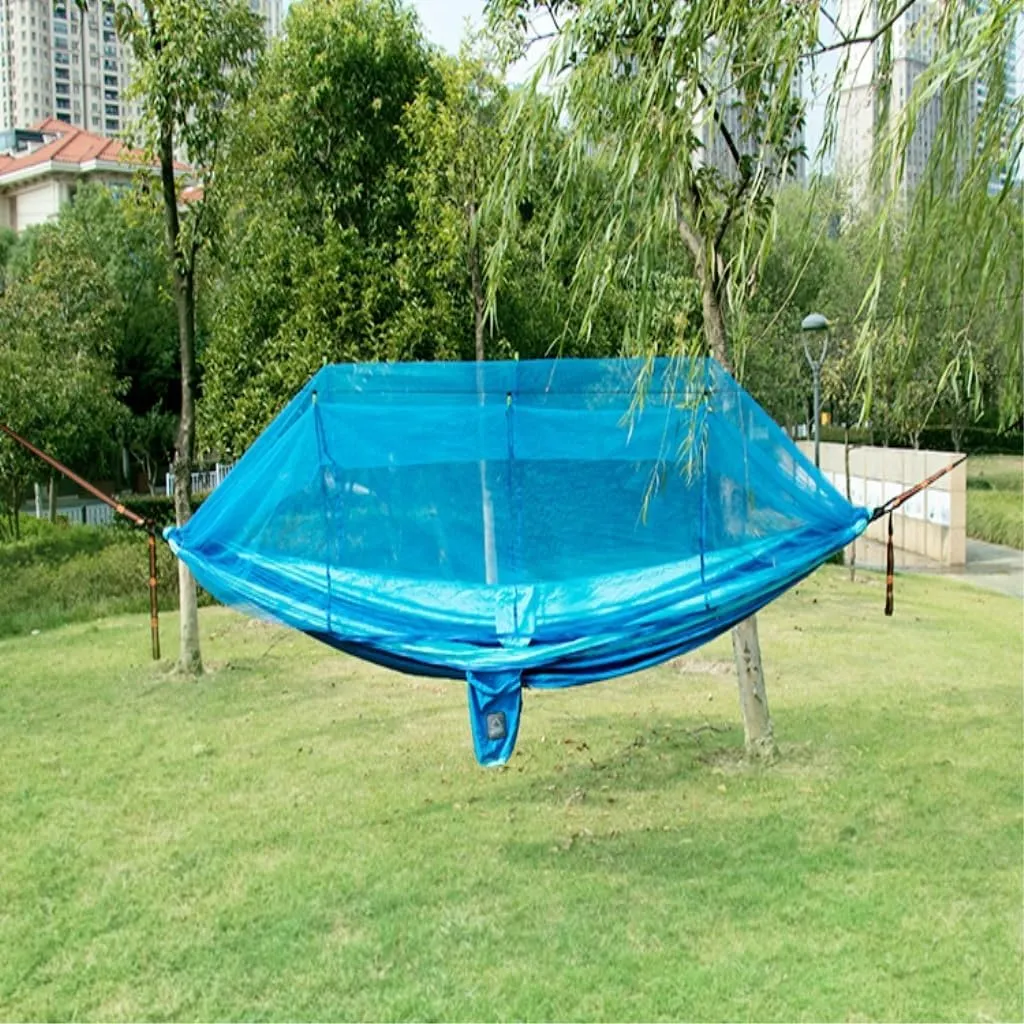Hammocks Mosquito Net Hammock Double Outdoor Anti-Mosquito Parachute Cloth Swing Outdoor Sleeping Hanging Tree Camping Camping Hammocks(Green,Small)