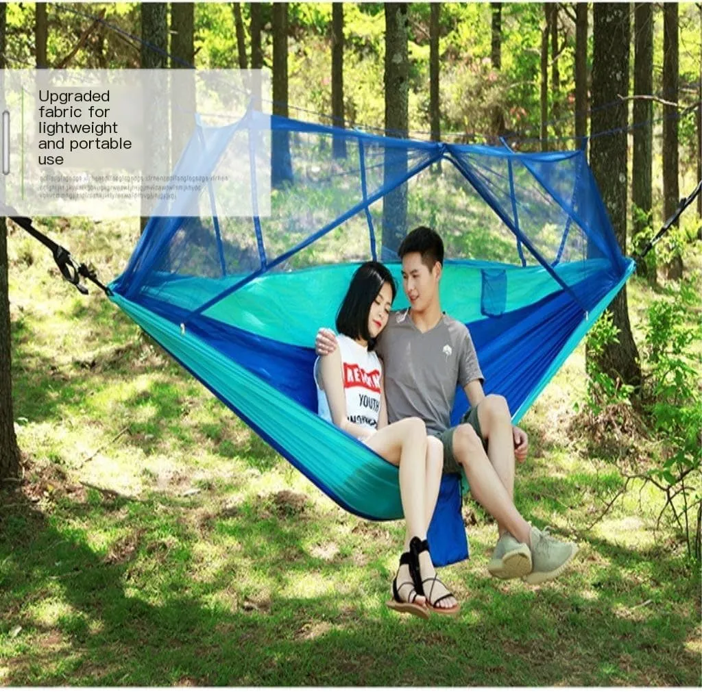 Hammocks Mosquito Net Hammock Double Outdoor Anti-Mosquito Parachute Cloth Swing Outdoor Sleeping Hanging Tree Camping Camping Hammocks(Orange)