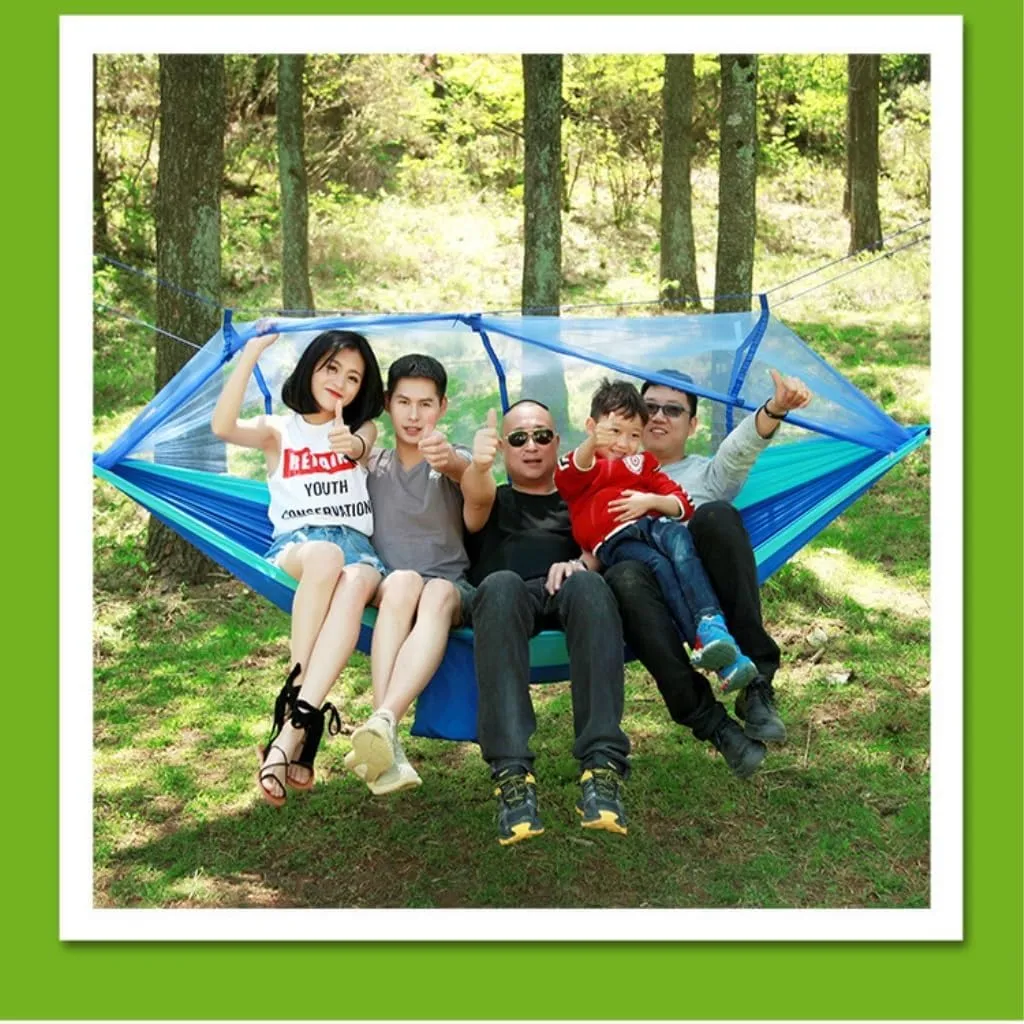 Hammocks Mosquito Net Hammock Double Outdoor Anti-Mosquito Parachute Cloth Swing Outdoor Sleeping Hanging Tree Camping Camping Hammocks(Orange)