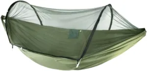 Hammocks Outdoor Anti-Mosquito Hammock Automatic Quick Opening with Mosquito Net Parachute Cloth Single Double Camping Hammocks(A)