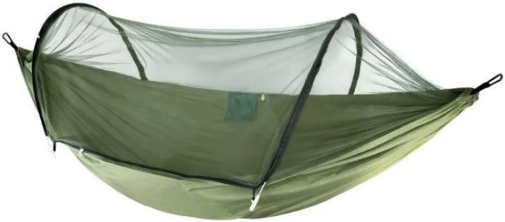Hammocks Outdoor Anti-Mosquito Hammock Automatic Quick Opening with Mosquito Net Parachute Cloth Single Double Camping Hammocks(D)