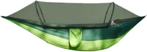 Hammocks Outdoor Camping Anti-Rollover Nylon Hammock with Mosquito Net Automatic Quick-Opening Mosquito Net Hammock Camping Hammocks(Green)