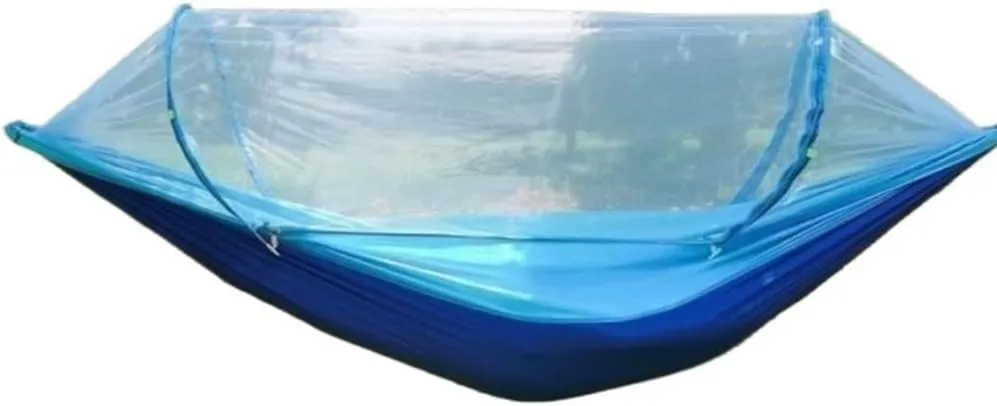 Hammocks Outdoor Camping Anti-Rollover Swing Ultra-Light Breathable Anti-Mosquito Net Bed Sunscreen Camping Hammock Camping Hammocks(Blue)