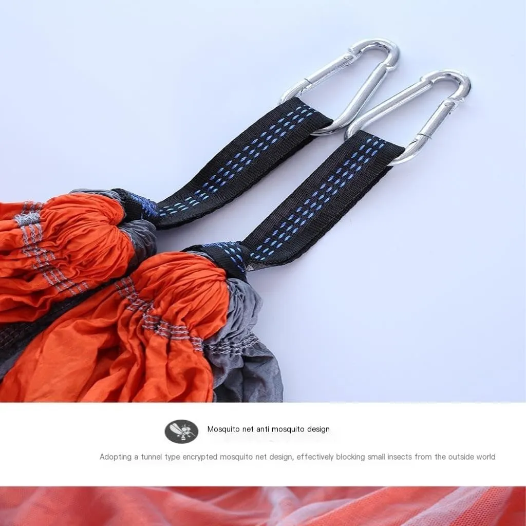 Hammocks Outdoor Camping Mosquito Net Hammock Nylon Parachute Cloth Hammock with Mosquito Net Outdoor Swing Hammock Camping Hammocks(C)