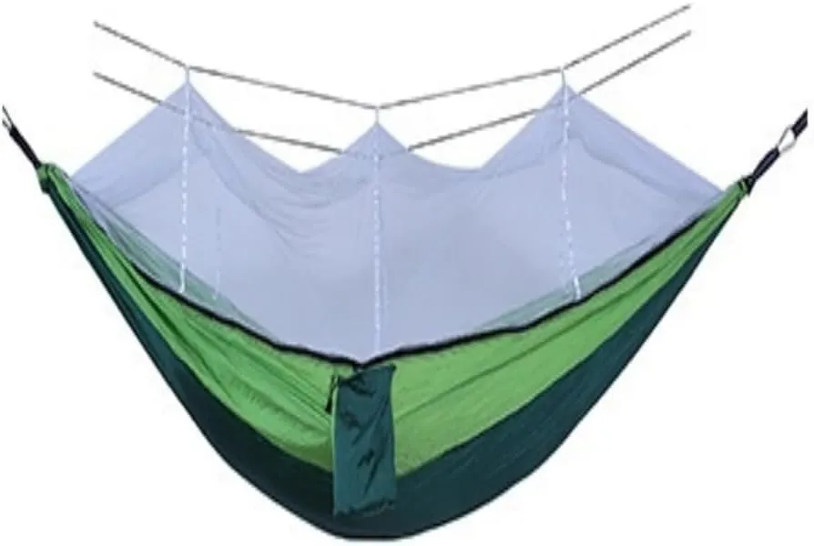 Hammocks Outdoor Camping Mosquito Net Hammock Nylon Parachute Cloth Hammock with Mosquito Net Outdoor Swing Hammock Camping Hammocks(C)