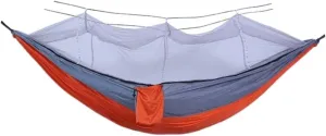 Hammocks Outdoor Fully Automatic Quick-Opening Hammock with Mosquito Net, Outdoor Nylon Cloth Camping Pole Hammock Camping Hammocks(Orange)