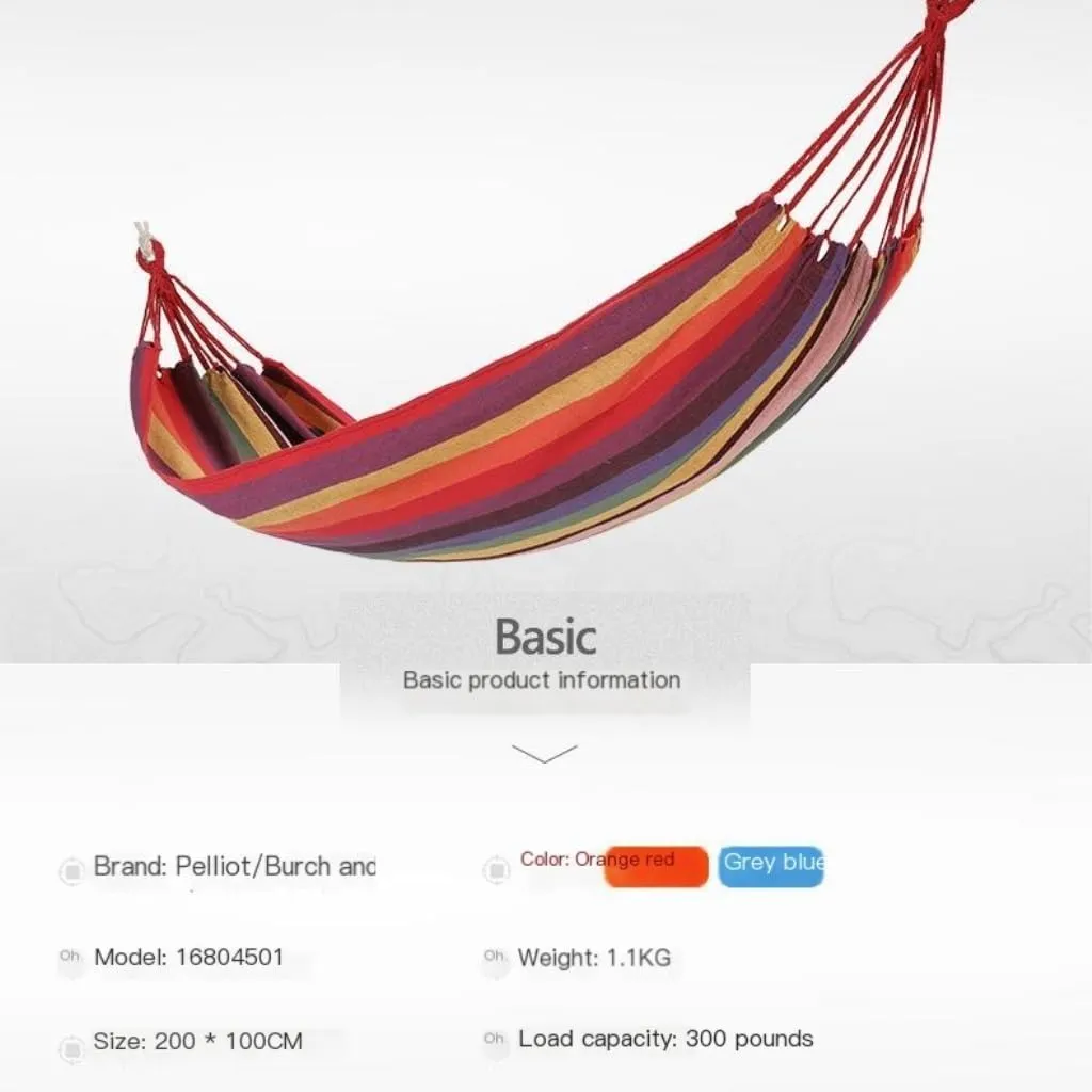 Hammocks Outdoor Hammock Thickened Anti-Rollover Hanging Tree Rope Hanging Chair Double Indoor Home Portable Hammock Camping Hammocks(Red)