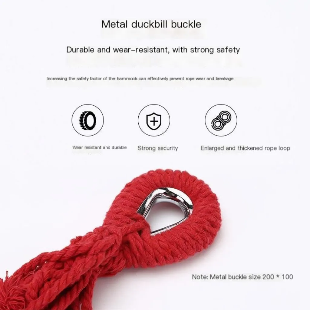 Hammocks Outdoor Hammock Thickened Anti-Rollover Hanging Tree Rope Hanging Chair Double Indoor Home Portable Hammock Camping Hammocks(Red)