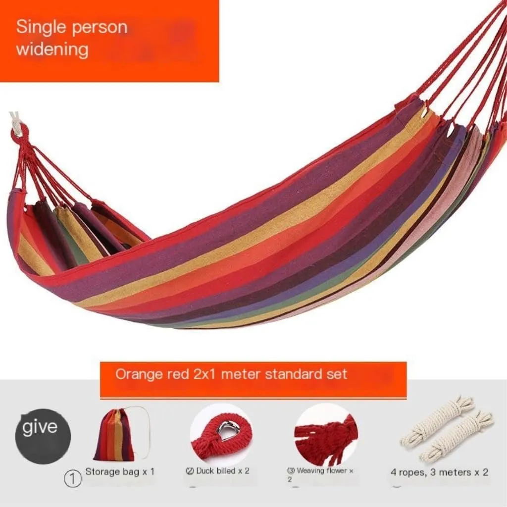 Hammocks Outdoor Hammock Thickened Anti-Rollover Hanging Tree Rope Hanging Chair Double Indoor Home Portable Hammock Camping Hammocks(Red)