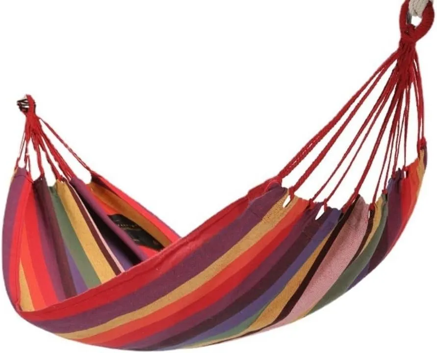 Hammocks Outdoor Hammock Thickened Anti-Rollover Hanging Tree Rope Hanging Chair Double Indoor Home Portable Hammock Camping Hammocks(Red)