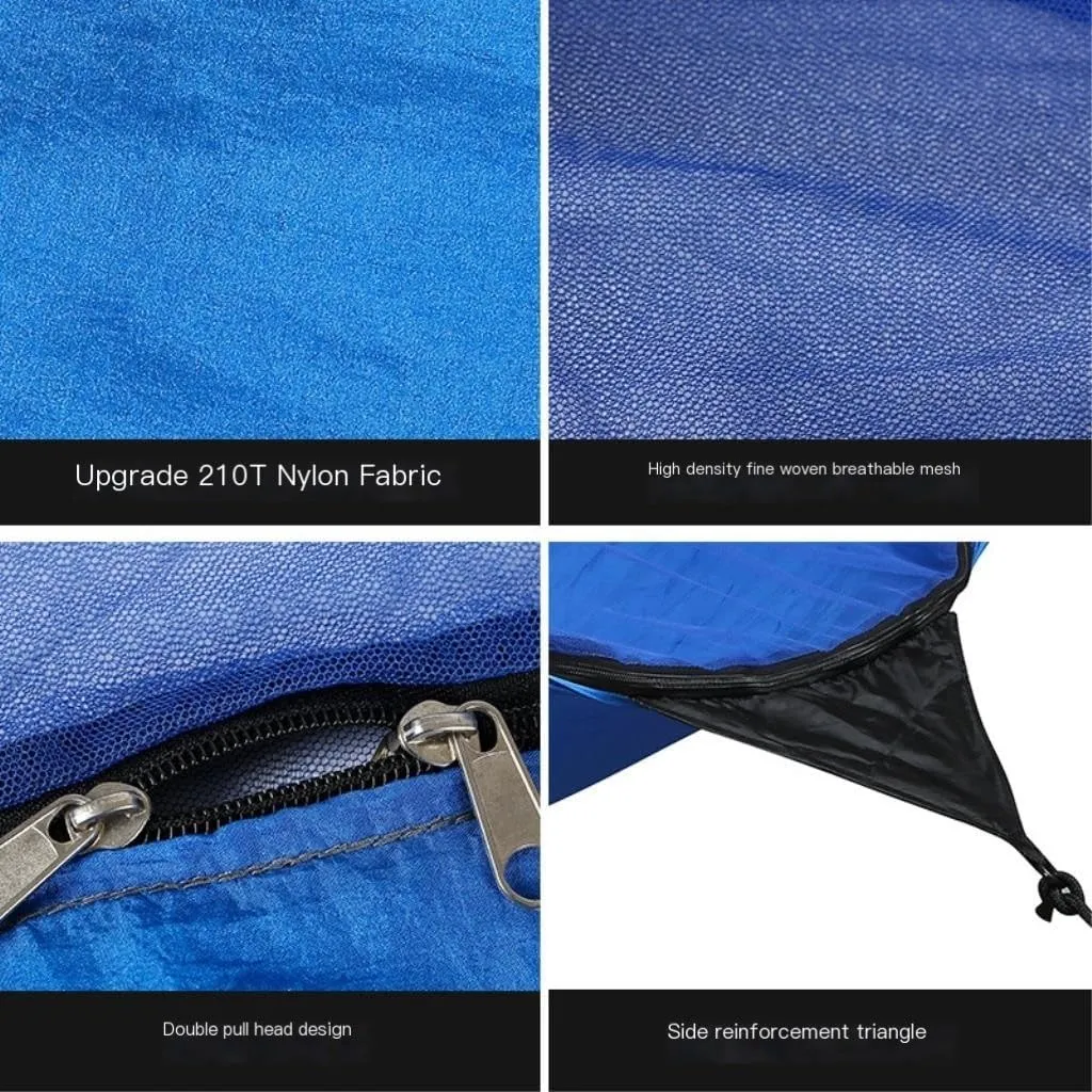 Hammocks Outdoor Mosquito Net Automatic Quick-Open Anti-Mosquito Hammock Outdoor Single Double Parachute Hammock Camping Hammocks(Green)