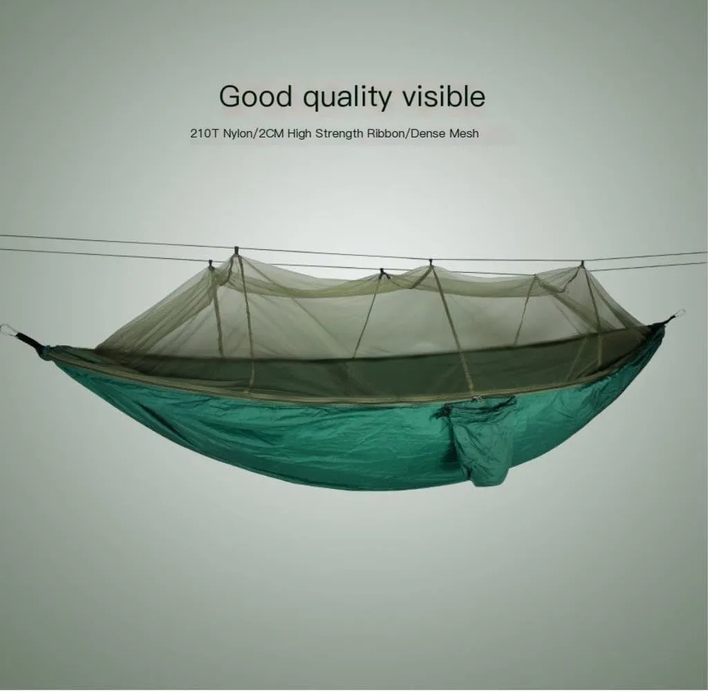 Hammocks Outdoor Mosquito Net Hammock Anti-Mosquito Anti-Rollover Nylon Camping Outdoor Portable Swing Hammock Camping Hammocks(Purple)
