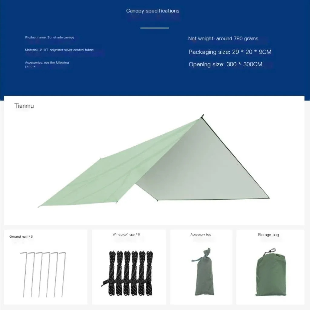 Hammocks Outdoor Mosquito Net Hammock Anti-Mosquito Canopy Tent Set Waterproof Portable Sunshade Camping Outdoor Camping Hammocks(Green,Large)