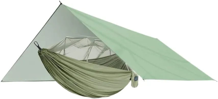 Hammocks Outdoor Mosquito Net Hammock Anti-Mosquito Canopy Tent Set Waterproof Portable Sunshade Camping Outdoor Camping Hammocks(Green,Large)