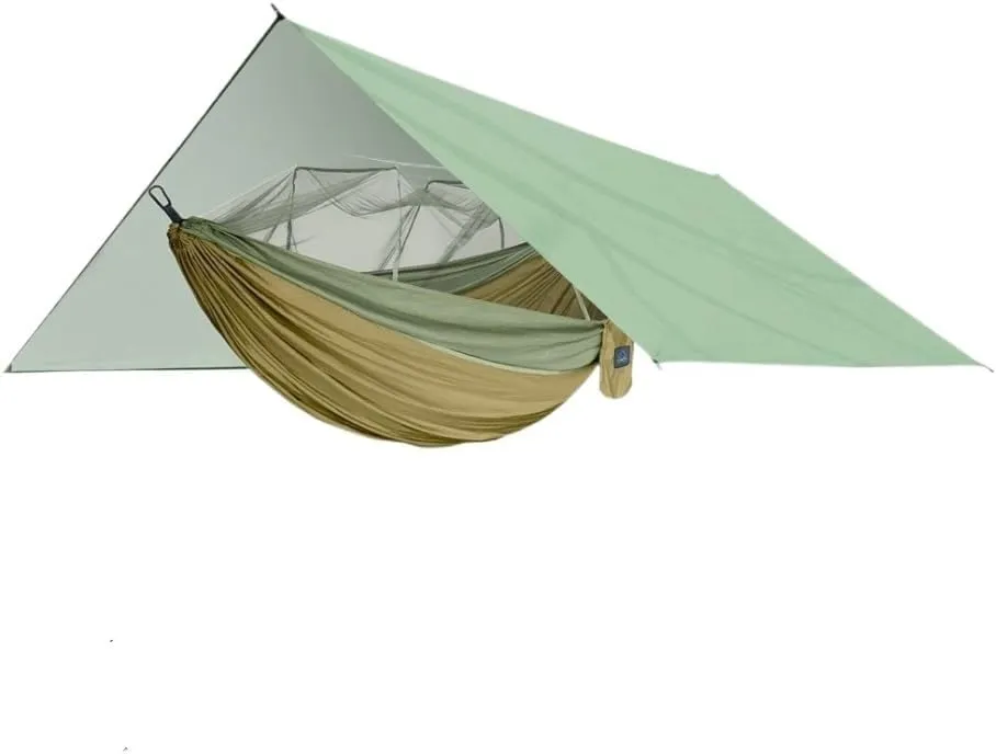 Hammocks Outdoor Mosquito Net Hammock Anti-Mosquito Canopy Tent Set Waterproof Portable Sunshade Camping Outdoor Camping Hammocks(Yellow,Large)