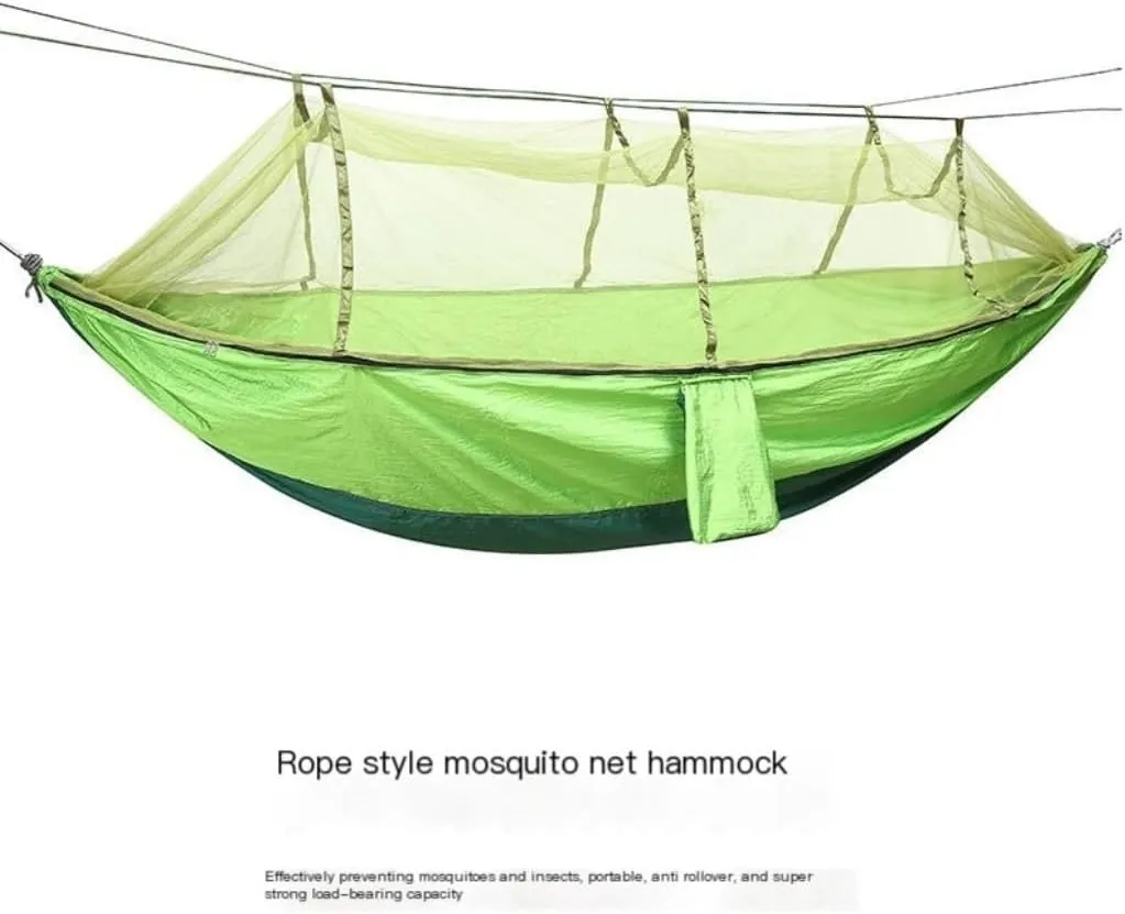Hammocks Outdoor Parachute Wholesale Hammock with Mosquito Net Anti-Mosquito Nylon Single Double Camping Hammock Camping Hammocks(Green,Small)
