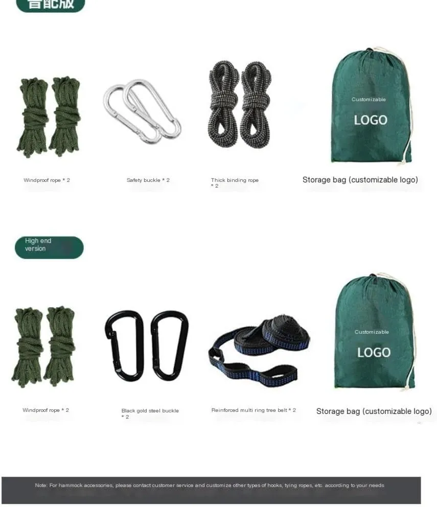Hammocks Outdoor Parachute Wholesale Hammock with Mosquito Net Anti-Mosquito Nylon Single Double Camping Hammock Camping Hammocks(Green,Small)