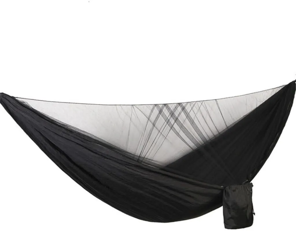 Hammocks Quick-Release Hammock with Mosquito Net Hanging Sheet Double Parachute Cloth Anti-Rollover Camping Hammock Camping Hammocks(B)