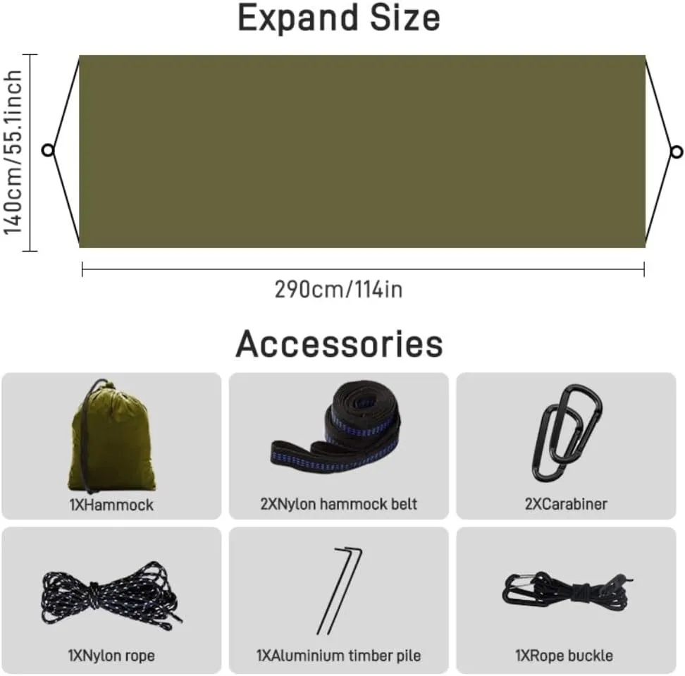 Hammocks Quick-Release Hammock with Mosquito Net Hanging Sheet Double Parachute Cloth Anti-Rollover Camping Hammock Camping Hammocks(D)