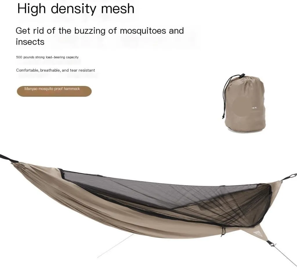 Hamock Anti-Mosquito Hammock Portable Outdoor Camping Anti-Rollover Summer Mosquito Net Camping Adult Swing Hanmock