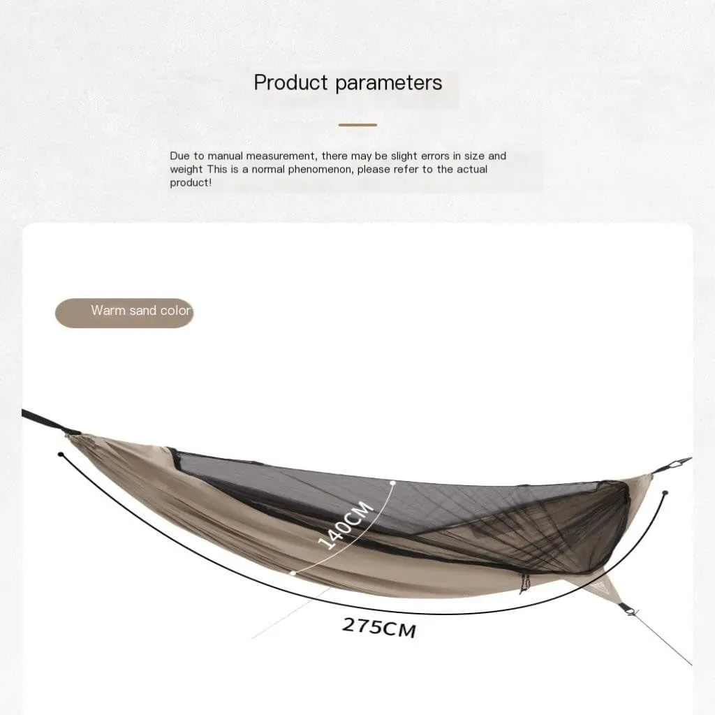 Hamock Anti-Mosquito Hammock Portable Outdoor Camping Anti-Rollover Summer Mosquito Net Camping Adult Swing Hanmock
