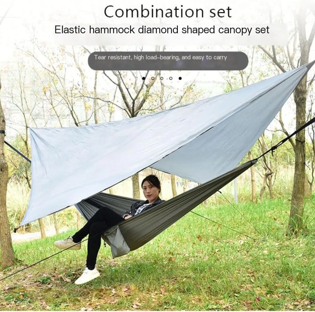 Hamock Canopy Mosquito Net Hammock Set Tent Parachute Cloth Camping Automatic Anti-Mosquito Mosquito Net Hammock Hanmock(A)