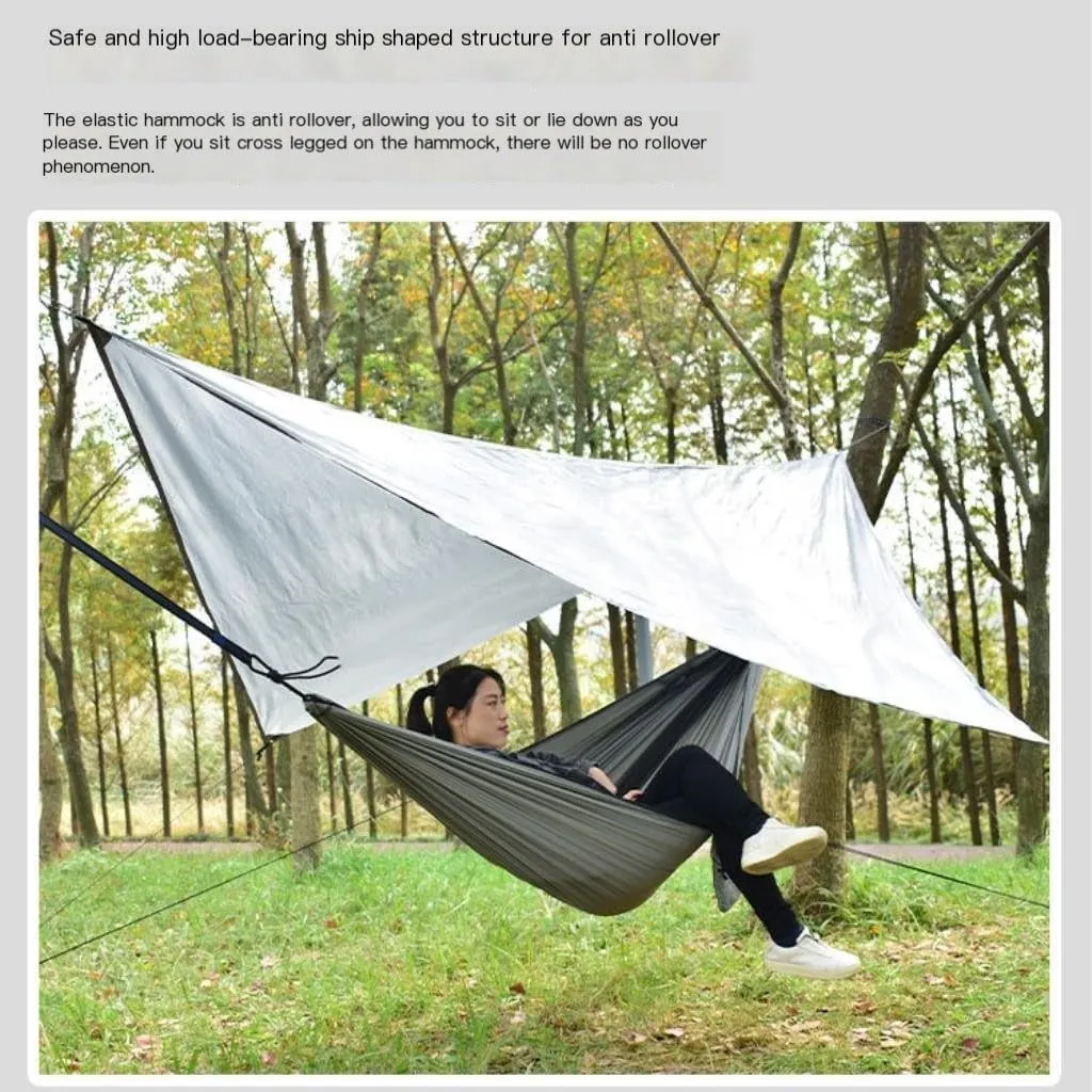 Hamock Canopy Mosquito Net Hammock Set Tent Parachute Cloth Camping Automatic Anti-Mosquito Mosquito Net Hammock Hanmock(A)
