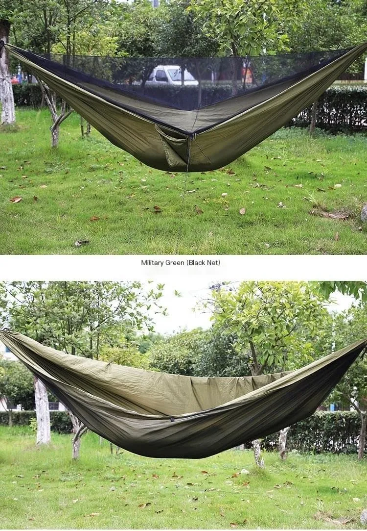 Hamock Mosquito Net Automatic Quick Opening Anti-Mosquito Hammock Outdoor Double Parachute Mosquito Net Hammock Hanmock(D)