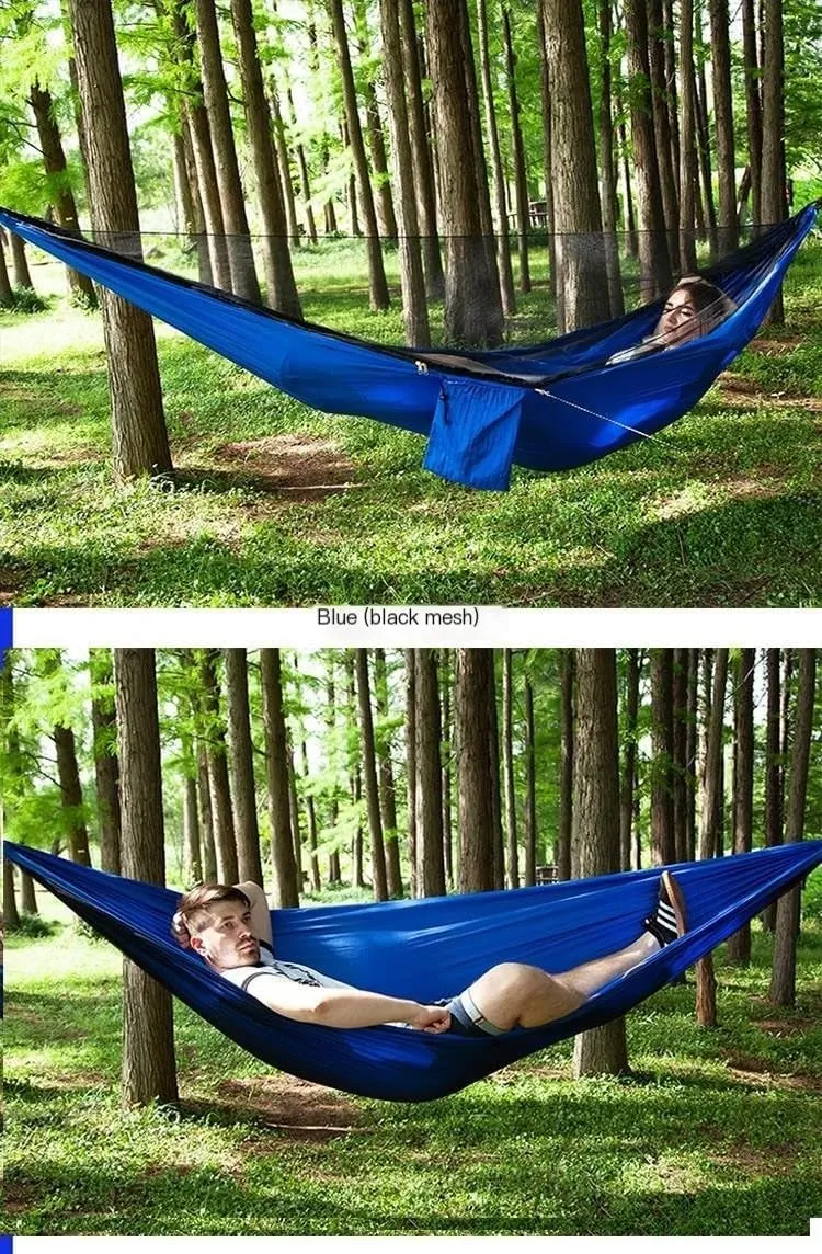 Hamock Mosquito Net Automatic Quick Opening Anti-Mosquito Hammock Outdoor Double Parachute Mosquito Net Hammock Hanmock(D)