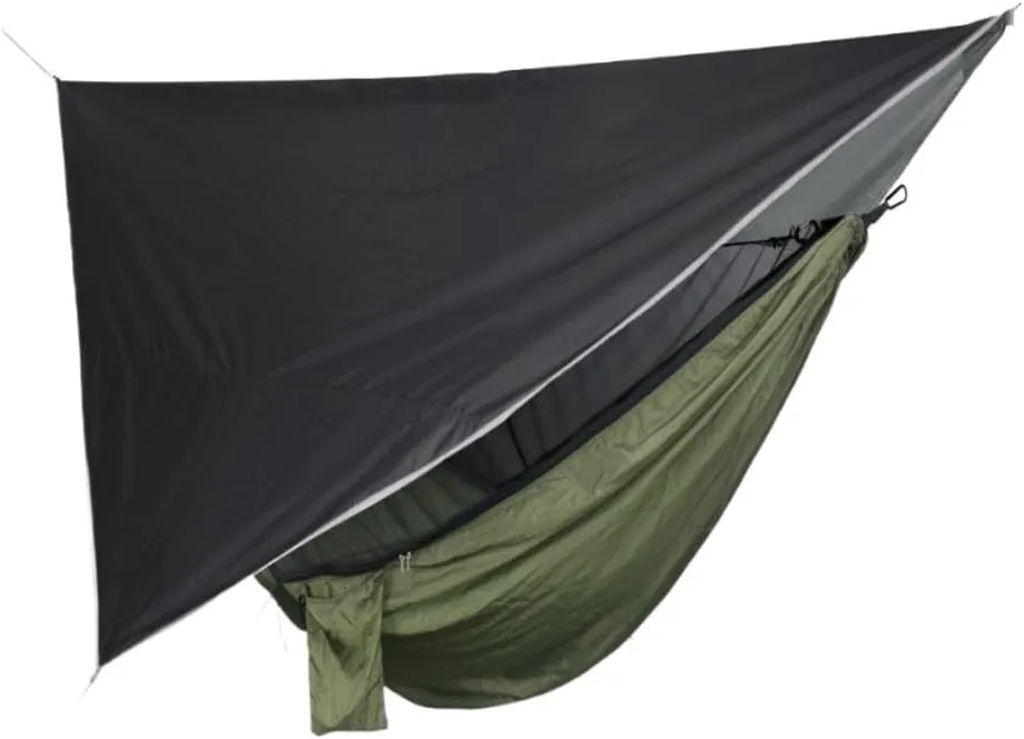 Hamock Mosquito Net Hammock Canopy Set Outdoor Camping Quick Opening Hammock Plus Rainproof Sunshade Canopy Hanmock(D)