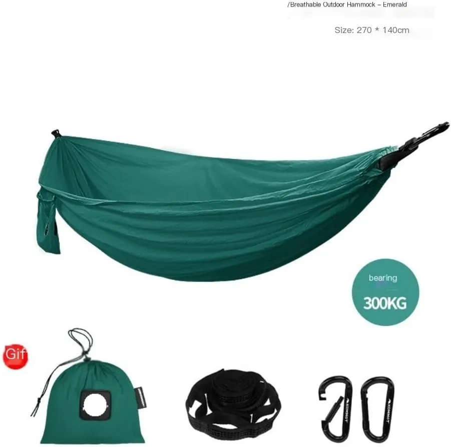 Hamock Muche Outdoor Camping Anti-Rollover Hammock Adult Outdoor Swing Ultra-Light Portable Double Hanging Chair Hanmock(B)