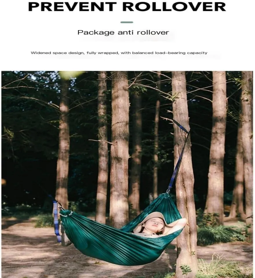 Hamock Muche Outdoor Camping Anti-Rollover Hammock Adult Outdoor Swing Ultra-Light Portable Double Hanging Chair Hanmock(B)