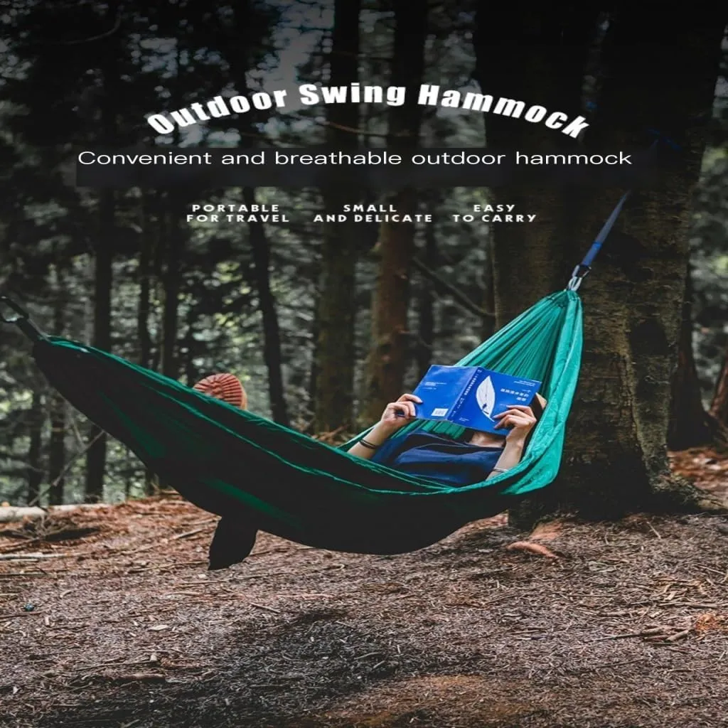 Hamock Muche Outdoor Camping Anti-Rollover Hammock Adult Outdoor Swing Ultra-Light Portable Double Hanging Chair Hanmock(B)
