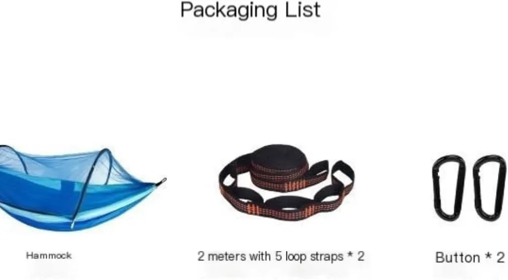 Hamock Outdoor Anti-Mosquito Hammock Automatic Quick Opening with Mosquito Net Parachute Cloth Single Double Hanmock(D)