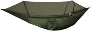 Hamock Outdoor Camping Anti-Rollover Nylon Hammock with Mosquito Net Automatic Quick-Opening Mosquito Net Hammock Hanmock(A)