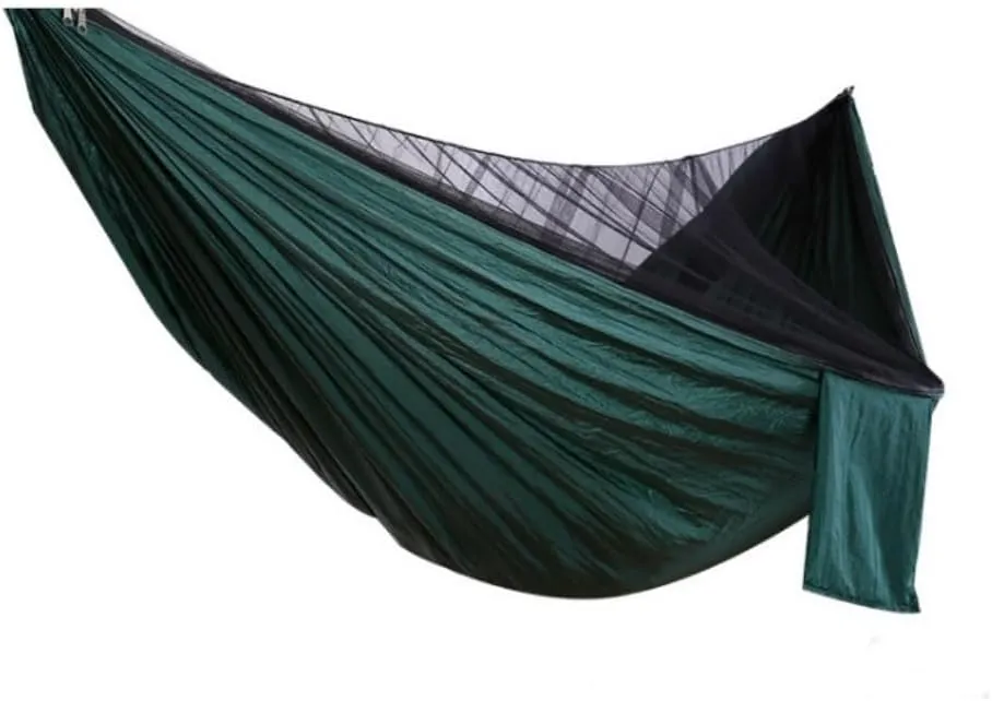 Hamock Outdoor Camping Quick-Open Mosquito Net Hammock 210T Nylon Hammock with Mosquito Net Outdoor Swing Hammock Hanmock(Yellow)
