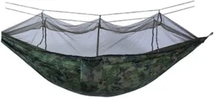 Hamock Outdoor Fully Automatic Quick-Opening Hammock with Mosquito Net, Outdoor Nylon Cloth Camping Pole Hammock Hanmock(A)
