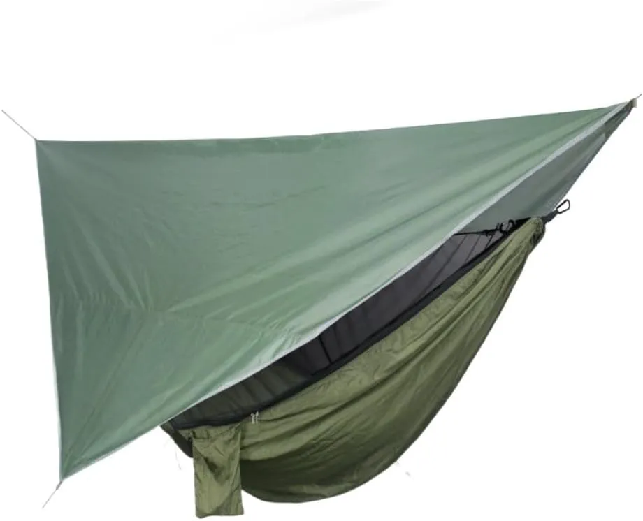 Hamock Outdoor Mosquito Net Hammock Canopy Set Outdoor Camping Quick-Open Hammock Plus Rainproof Sunshade Canopy Hanmock(B)